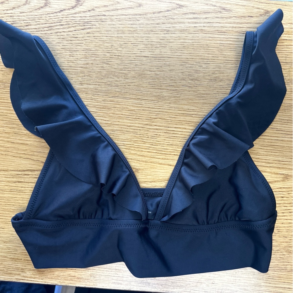 Aerie Black Triangle Medium Bathing Suit Top